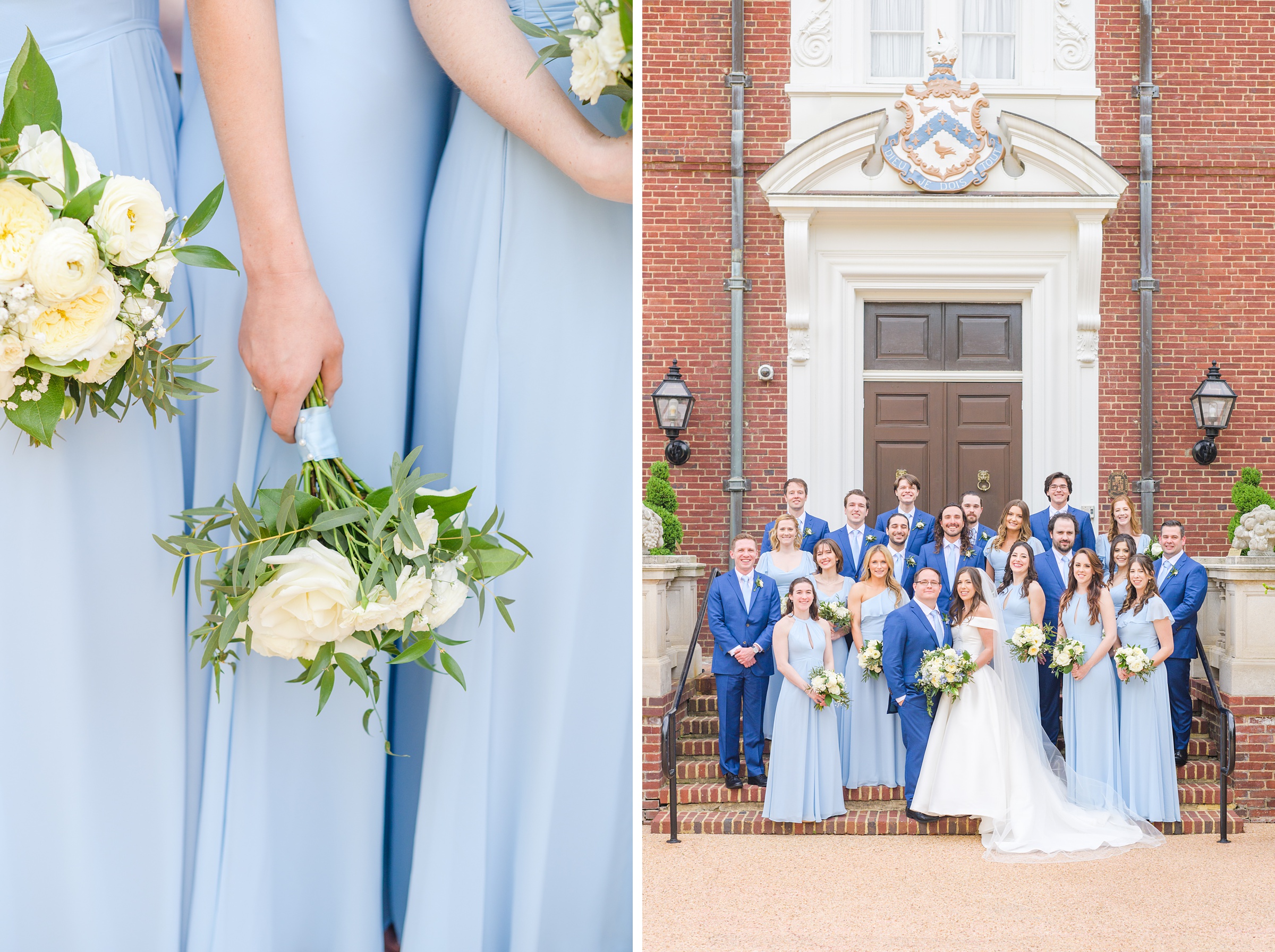Light Blue Spring Wedding Day at Oxon Hill Manor in Maryland Photographed by Baltimore Wedding Photographer Cait Kramer Photography