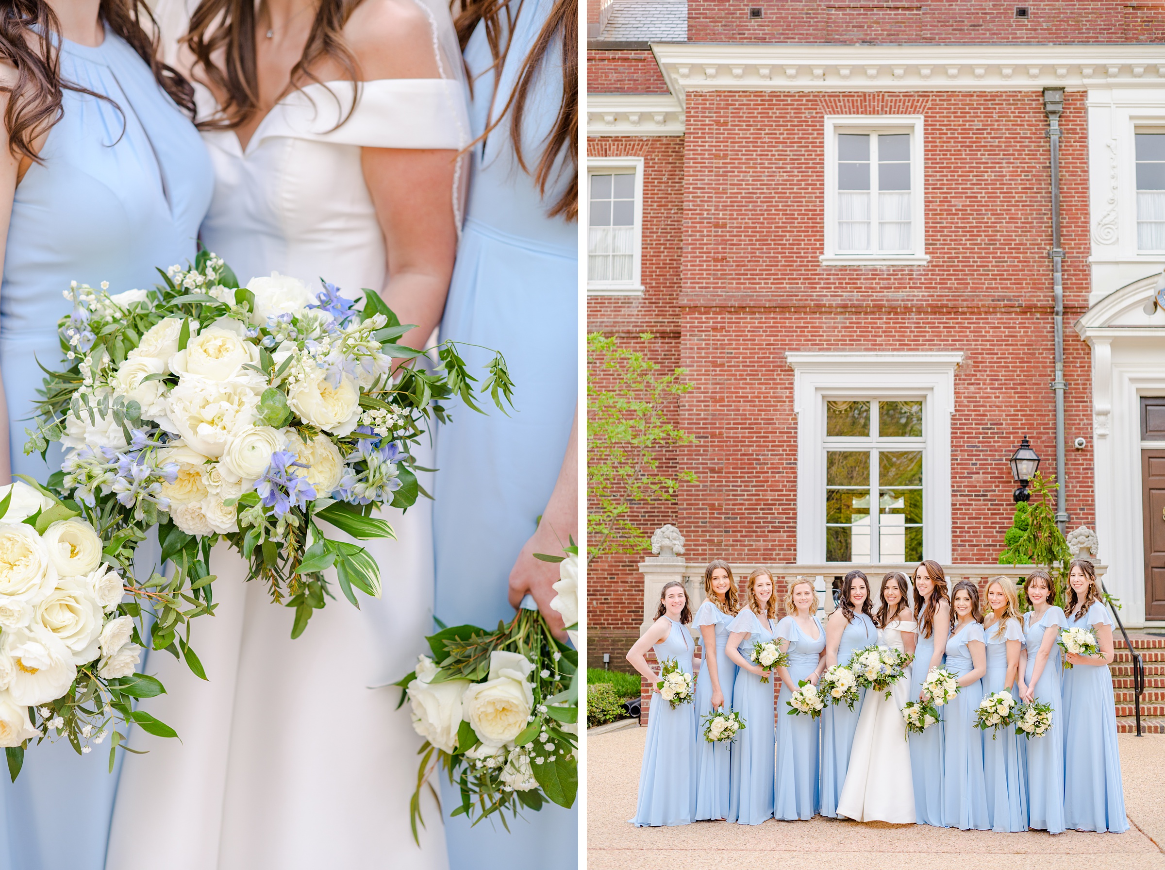 Light Blue Spring Wedding Day at Oxon Hill Manor in Maryland Photographed by Baltimore Wedding Photographer Cait Kramer Photography