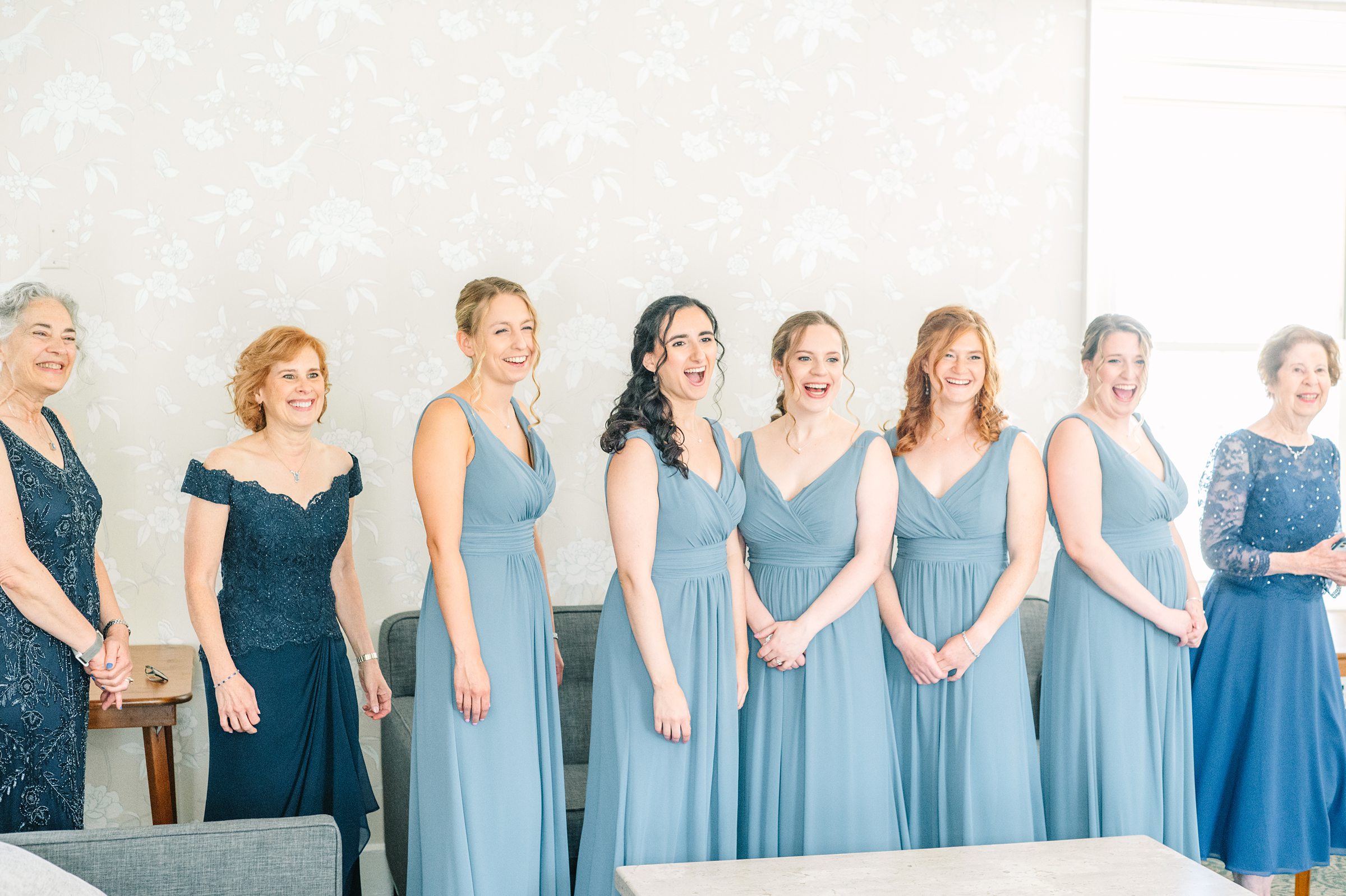 Blush and Slate Blue summer wedding day at Bluestone Country Club Photographed by Baltimore Wedding Photographer Cait Kramer Photography