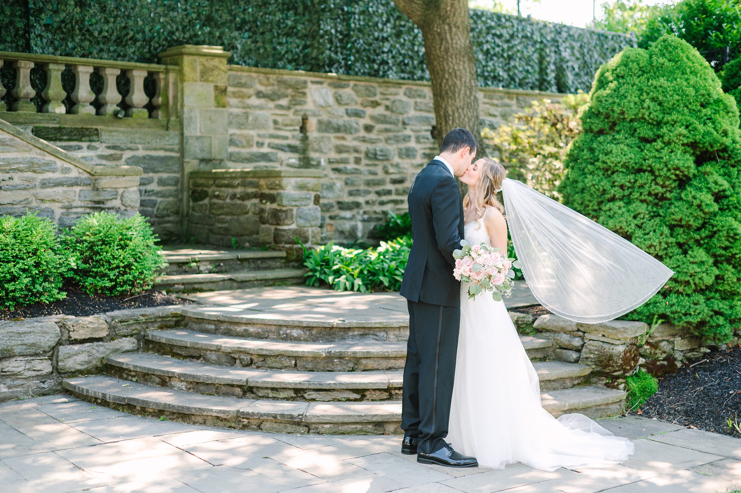 Blush and Slate Blue summer wedding day at Bluestone Country Club Photographed by Baltimore Wedding Photographer Cait Kramer Photography