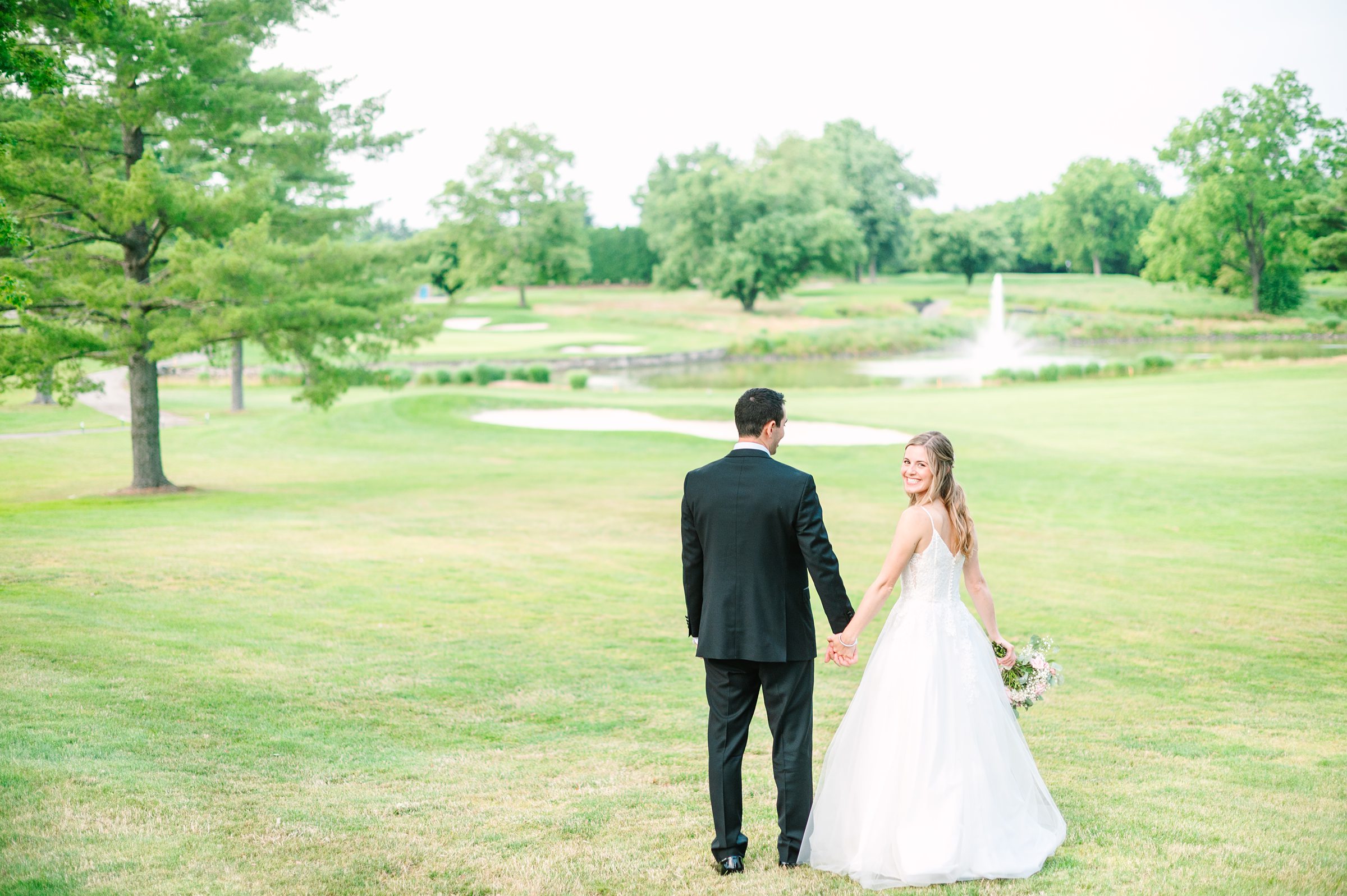 Blush and Slate Blue summer wedding day at Bluestone Country Club Photographed by Baltimore Wedding Photographer Cait Kramer Photography