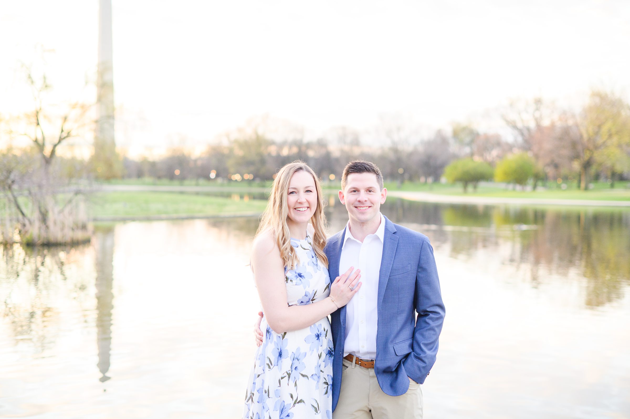 Beautiful engagement session on the water at Constitution Gardens in Washington, DC by Maryland Wedding Photographer Cait Kramer Photography