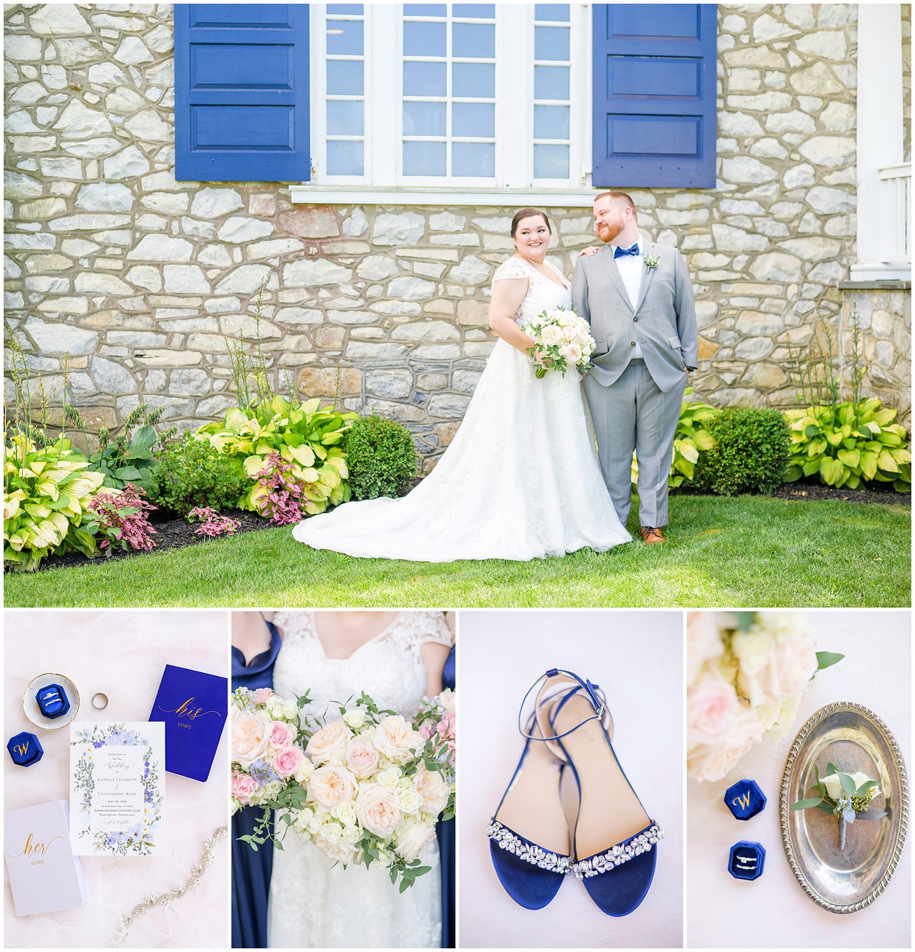 Royal Blue summer wedding day at Downingtown Country Club Photographed by Baltimore Wedding Photographer Cait Kramer Photography