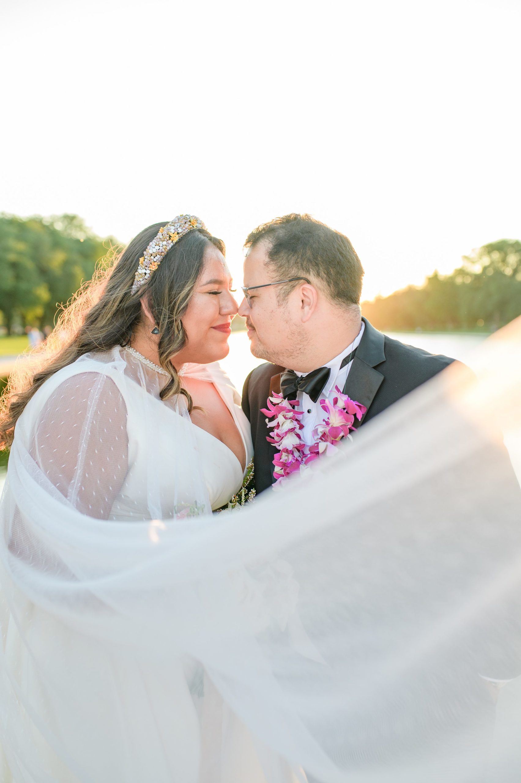 Intimate Fall shades of pink and blue Wedding at the DC War Memorial in Washington DC Photographed by Baltimore Wedding Photographer Cait Kramer Photography