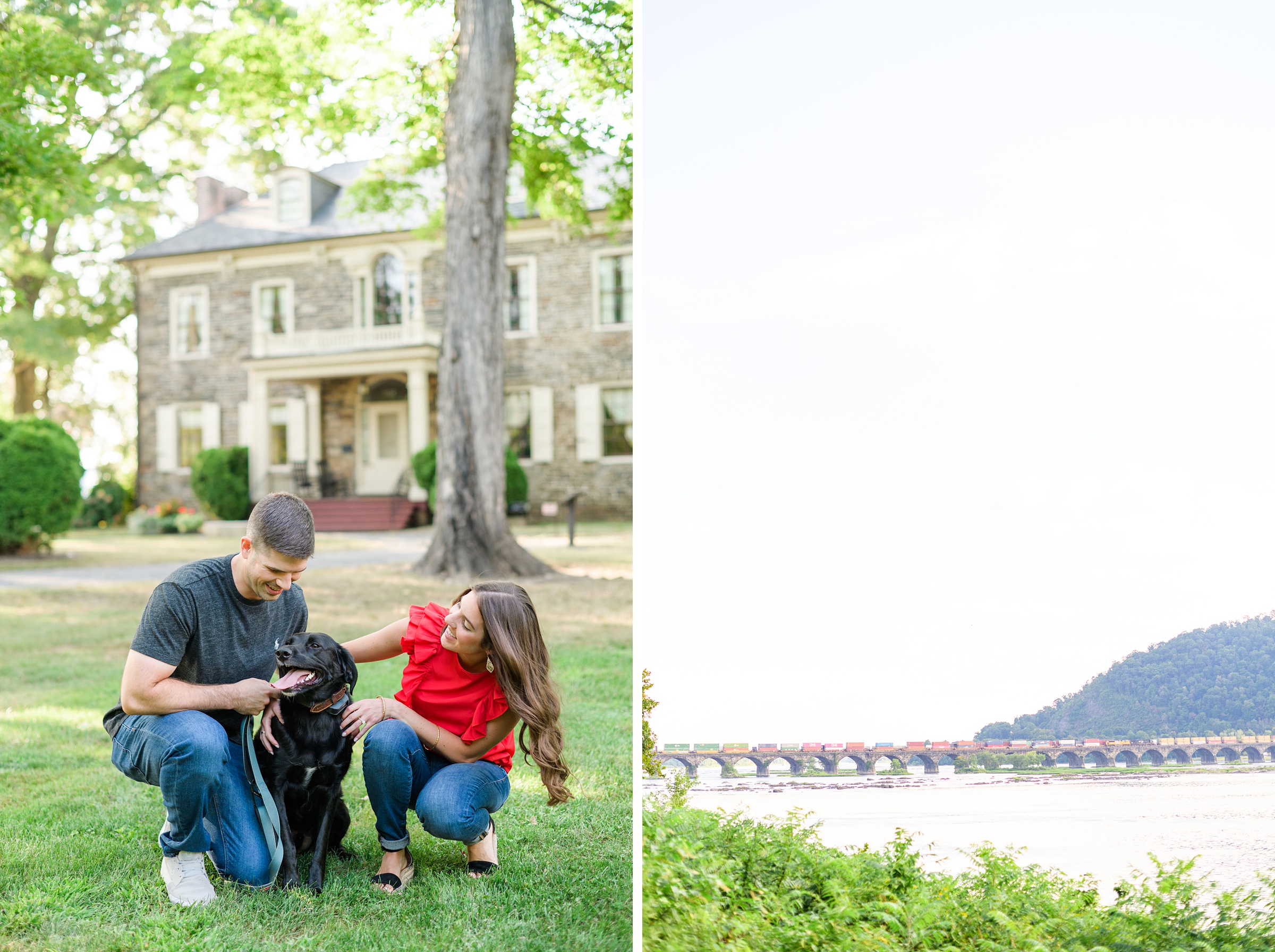 Engaged couple at a local park for their summer engagement session at Fort Hunter Mansion and Park in Harrisburg, Pennsylvania photographed by Baltimore Wedding Photographer Cait Kramer Photography