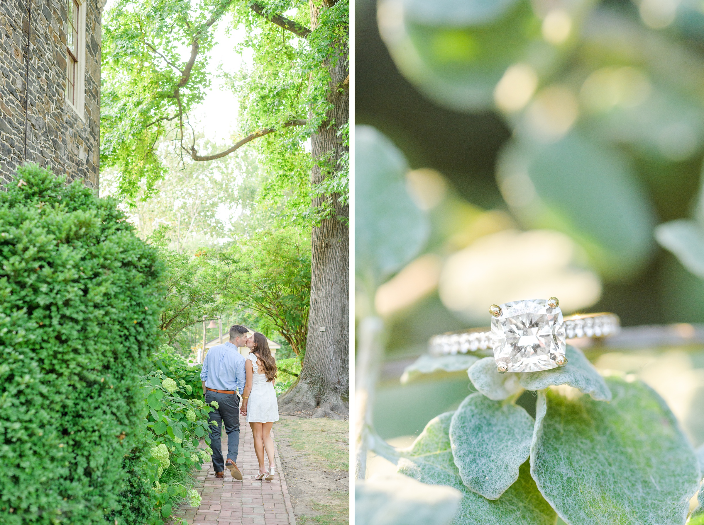 Engaged couple at a local park for their summer engagement session at Fort Hunter Mansion and Park in Harrisburg, Pennsylvania photographed by Baltimore Wedding Photographer Cait Kramer Photography