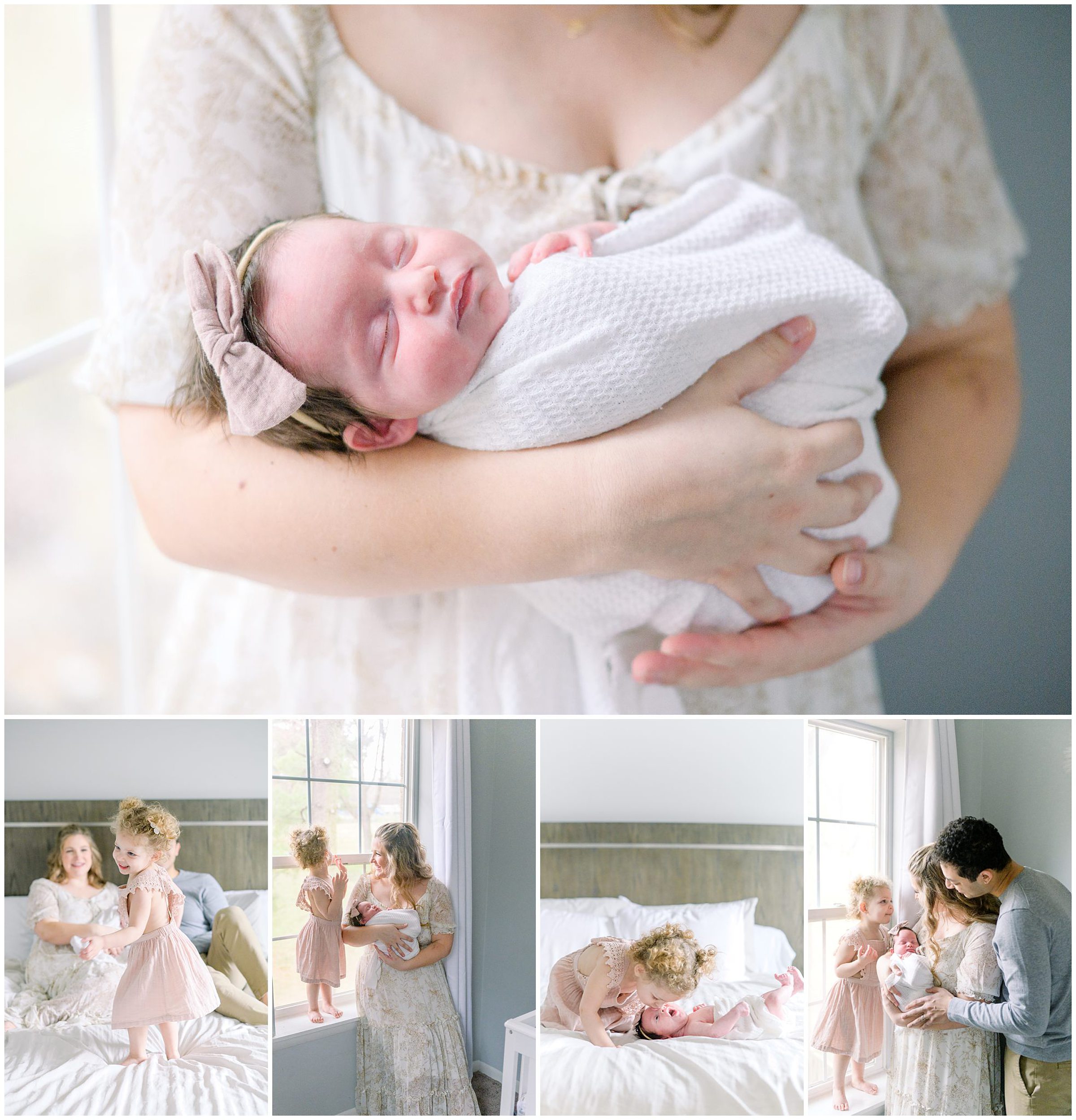 In home newborn photography session photographed by Baltimore Newborn Photographer Cait Kramer