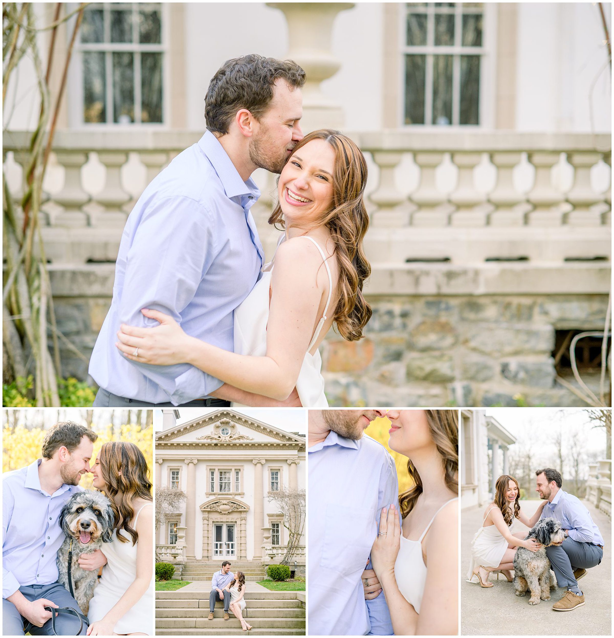 Engaged couple at Liriodendron Mansion in Bel Air, Maryland for their engagement session photographed by Baltimore Wedding Photographer Cait Kramer Photography