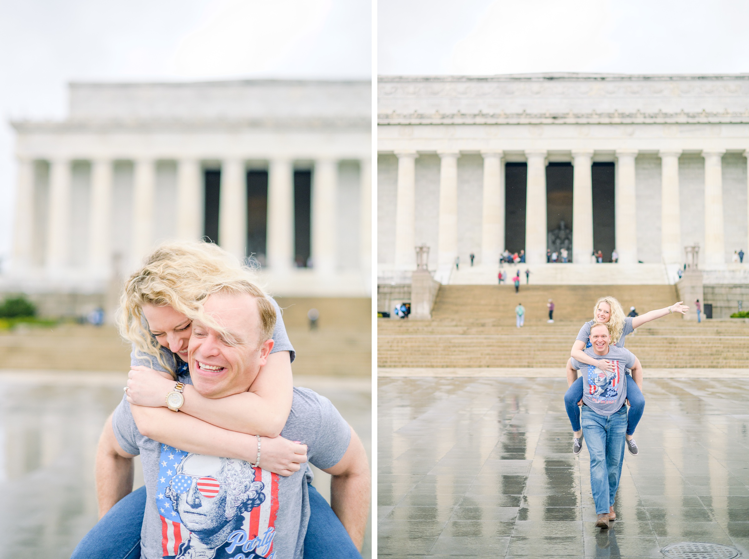 Portrait session at the Lincoln Memorial featuring the Washington DC Cherry Blossoms. Photographed by Baltimore Photographer Cait Kramer Photography