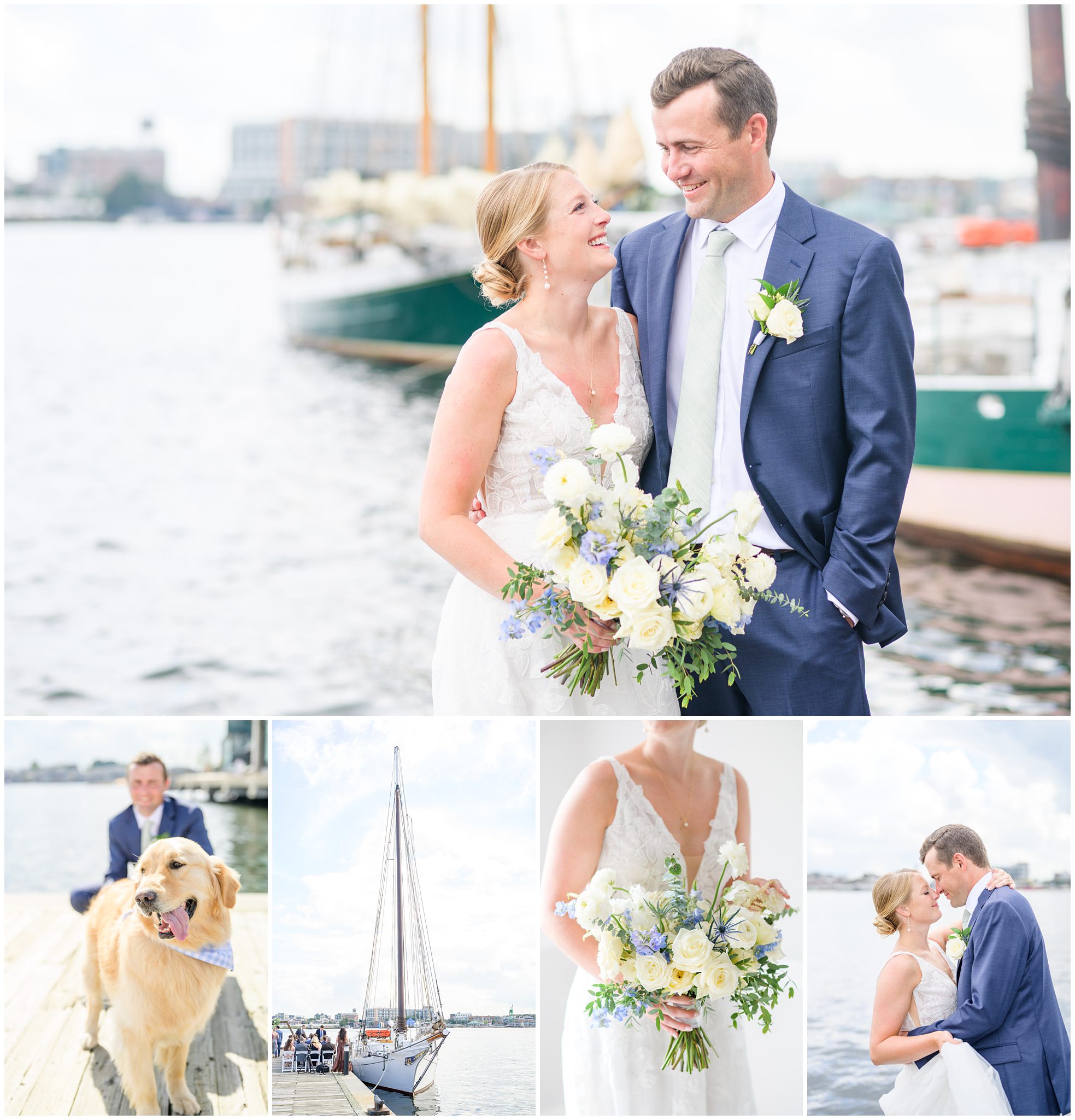 Sage Green and Navy Blue summer wedding at the Frederick Douglass Maritime Museum in Baltimore, Maryland. Photographed by Baltimore Wedding Photographer Cait Kramer Photography