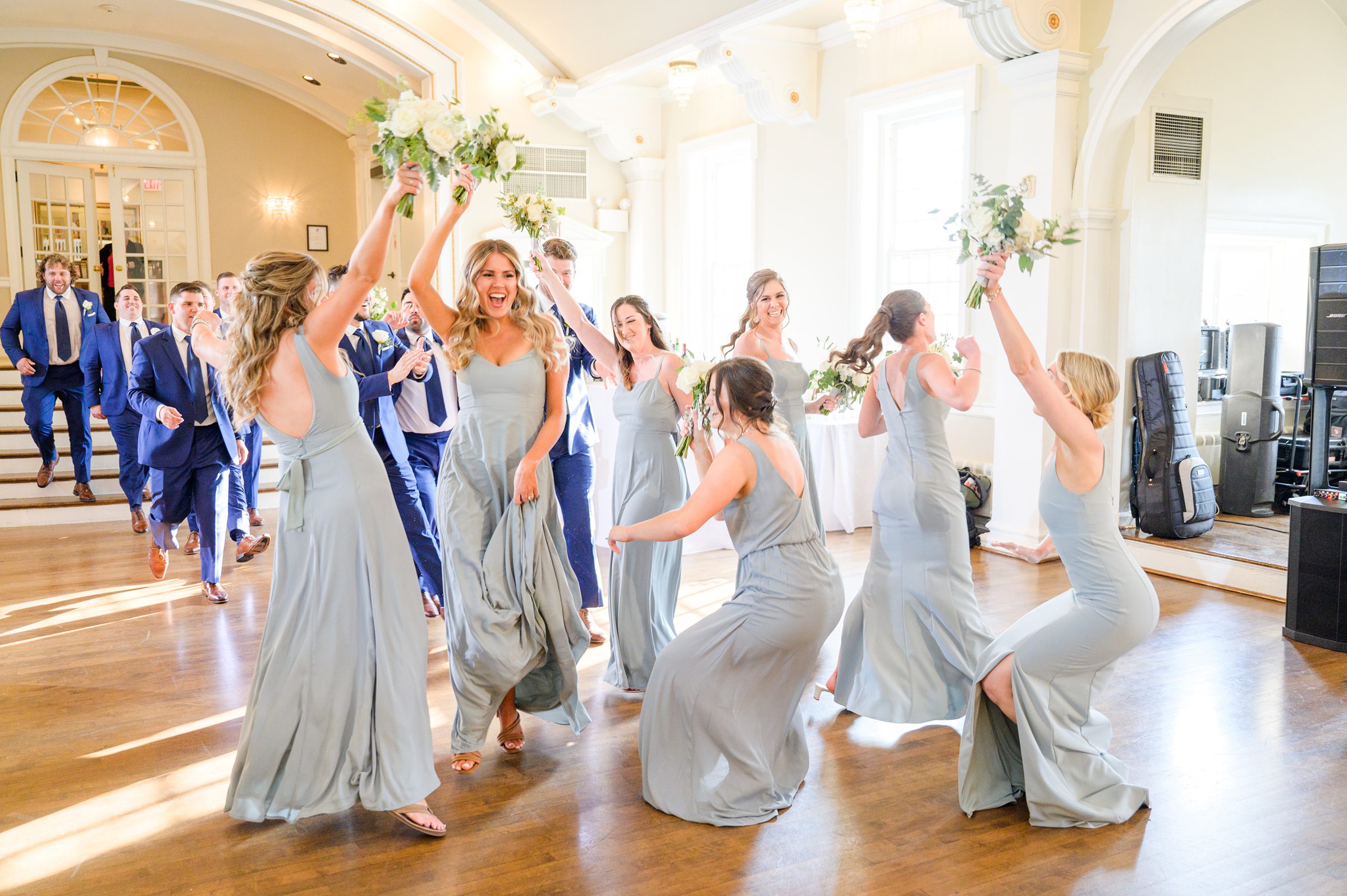 Silver Sage and Navy Summer wedding day at the Philadelphia Cricket Club Photographed by Baltimore Wedding Photographer Cait Kramer Photography