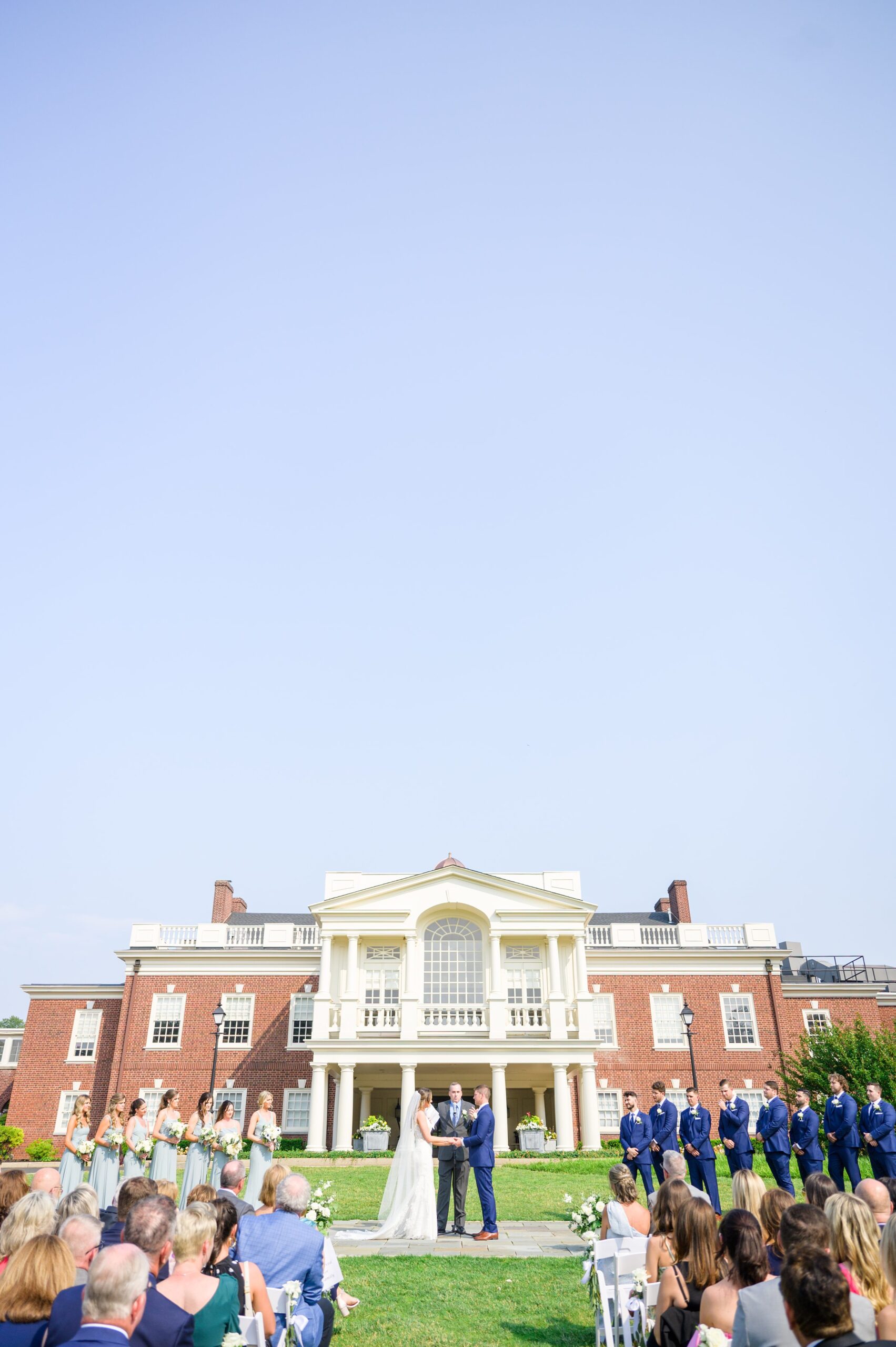 Silver Sage and Navy Summer wedding day at the Philadelphia Cricket Club Photographed by Baltimore Wedding Photographer Cait Kramer Photography