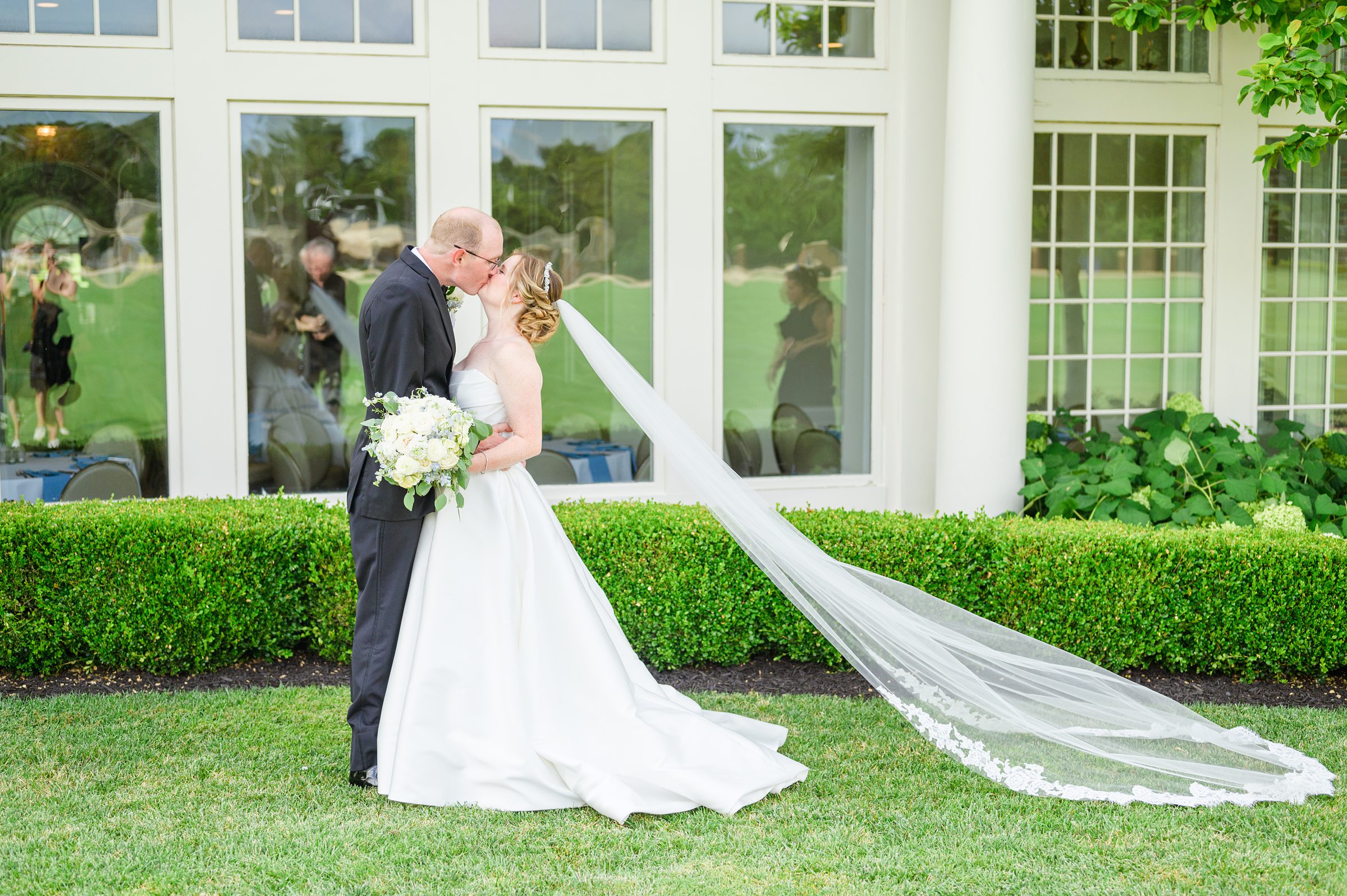 Blue and White Summer wedding day at the Philadelphia Cricket Club Photographed by Baltimore Wedding Photographer Cait Kramer Photography