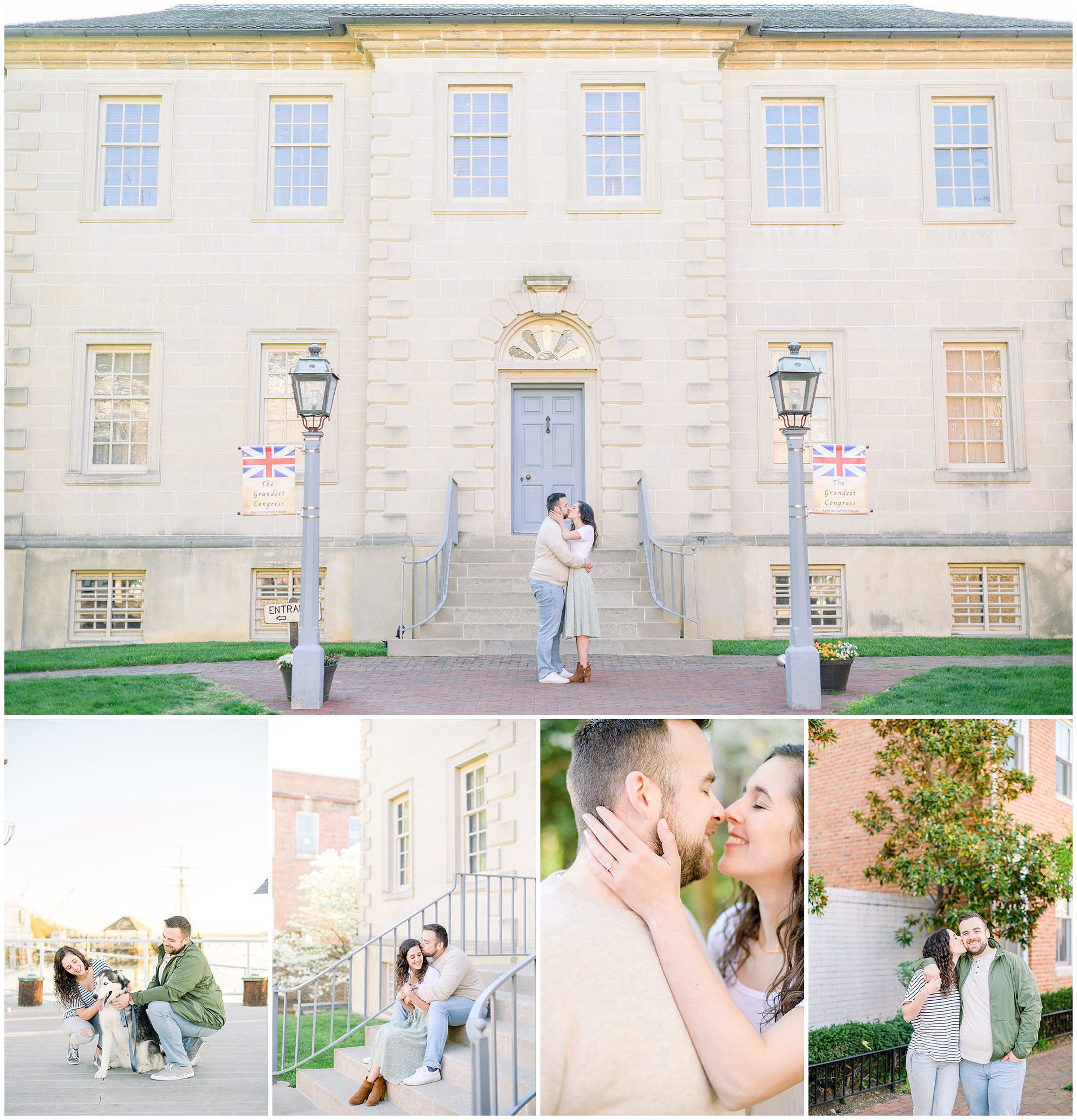 Engaged couple in Old Town Alexandria for their summer engagement session photographed by Baltimore Wedding Photographer Cait Kramer Photography