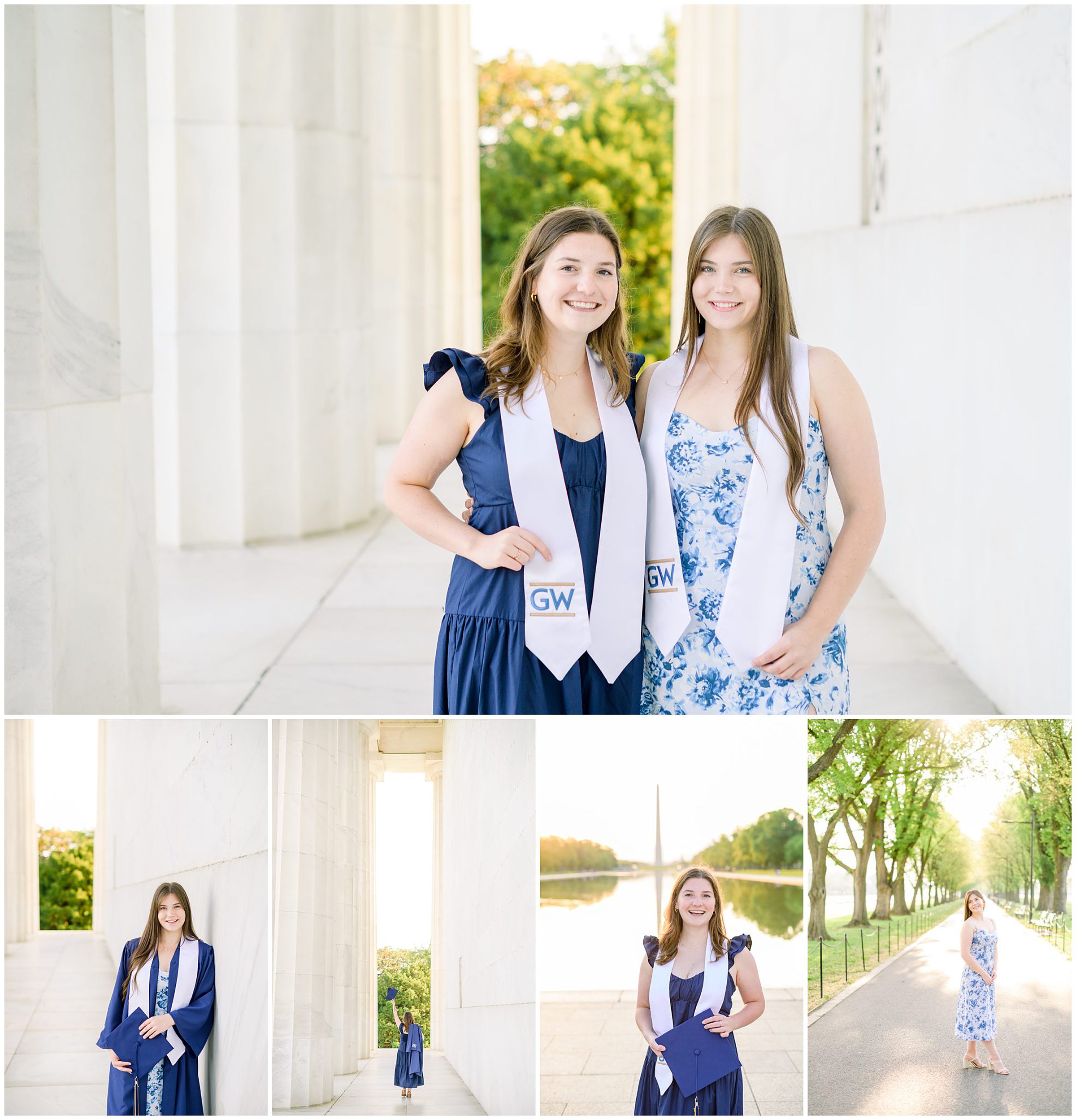 Lincoln Memorial Senior Photos in Washington DC for George Washington University Grads photographed by Baltimore Photographer Cait Kramer