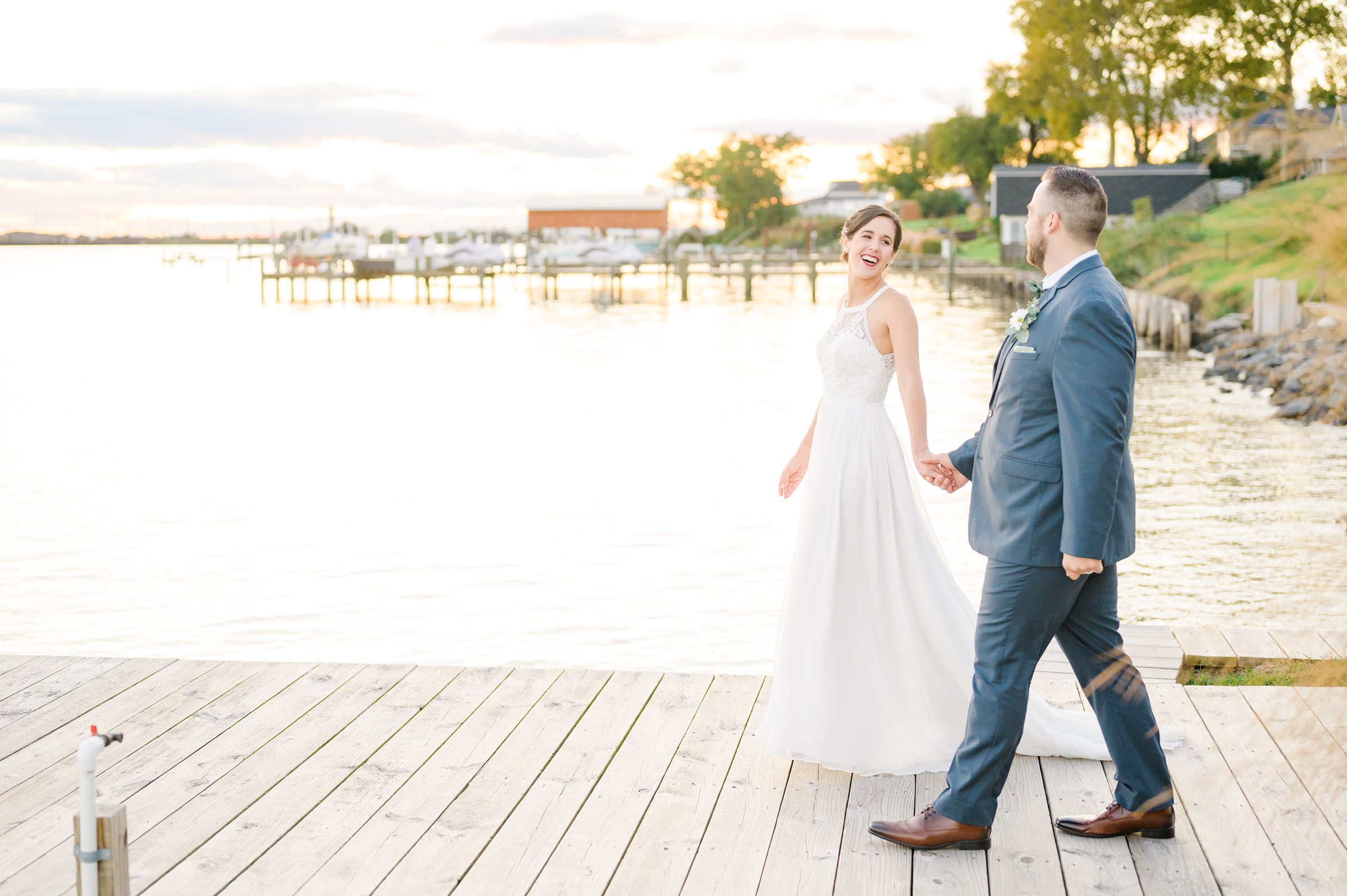 Bayfront Club wedding photos in Edgemere, Maryland photographed by Baltimore Wedding Photographer Cait Kramer