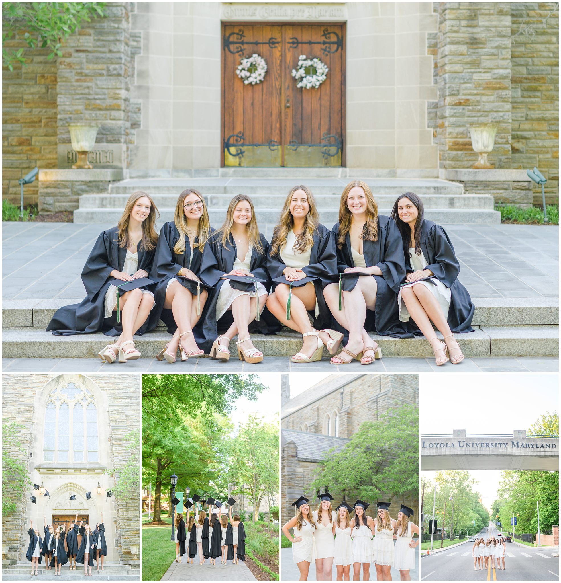 Grad photos at Loyola University Maryland photographed by Baltimore Photographer Cait Kramer