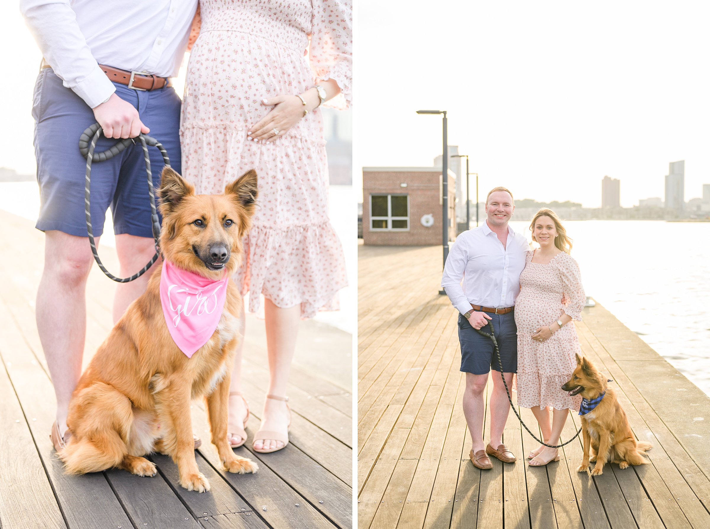 Mary and Adam's maternity session in Locust Point in Baltimore featuring a stunning golden hour by Baltimore Photographer Cait Kramer Photography