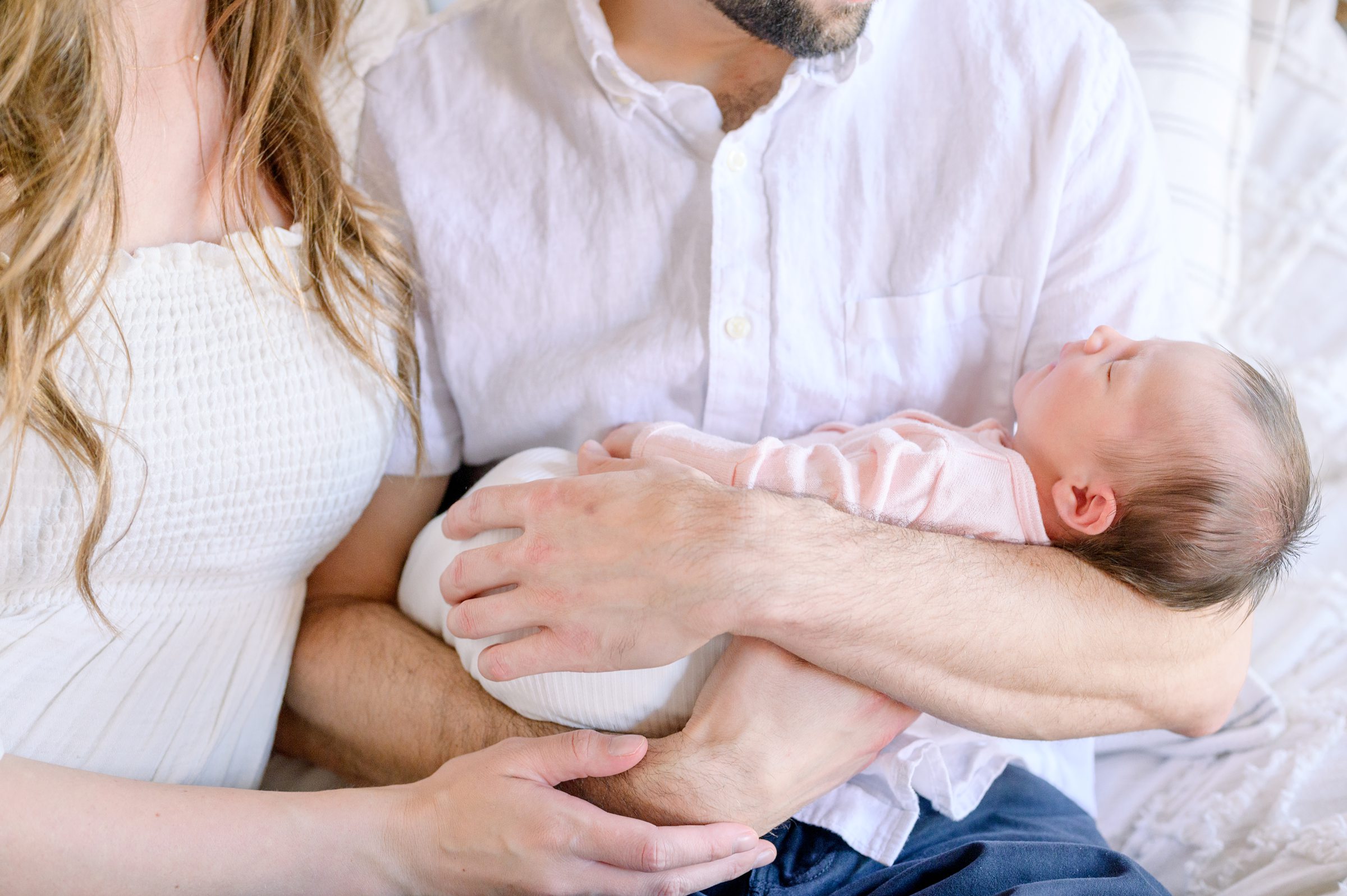 Newborn photos at an in-home lifestyle newborn session in Baltimore, Maryland photographed by Baltimore Maternity Photographer Cait Kramer.