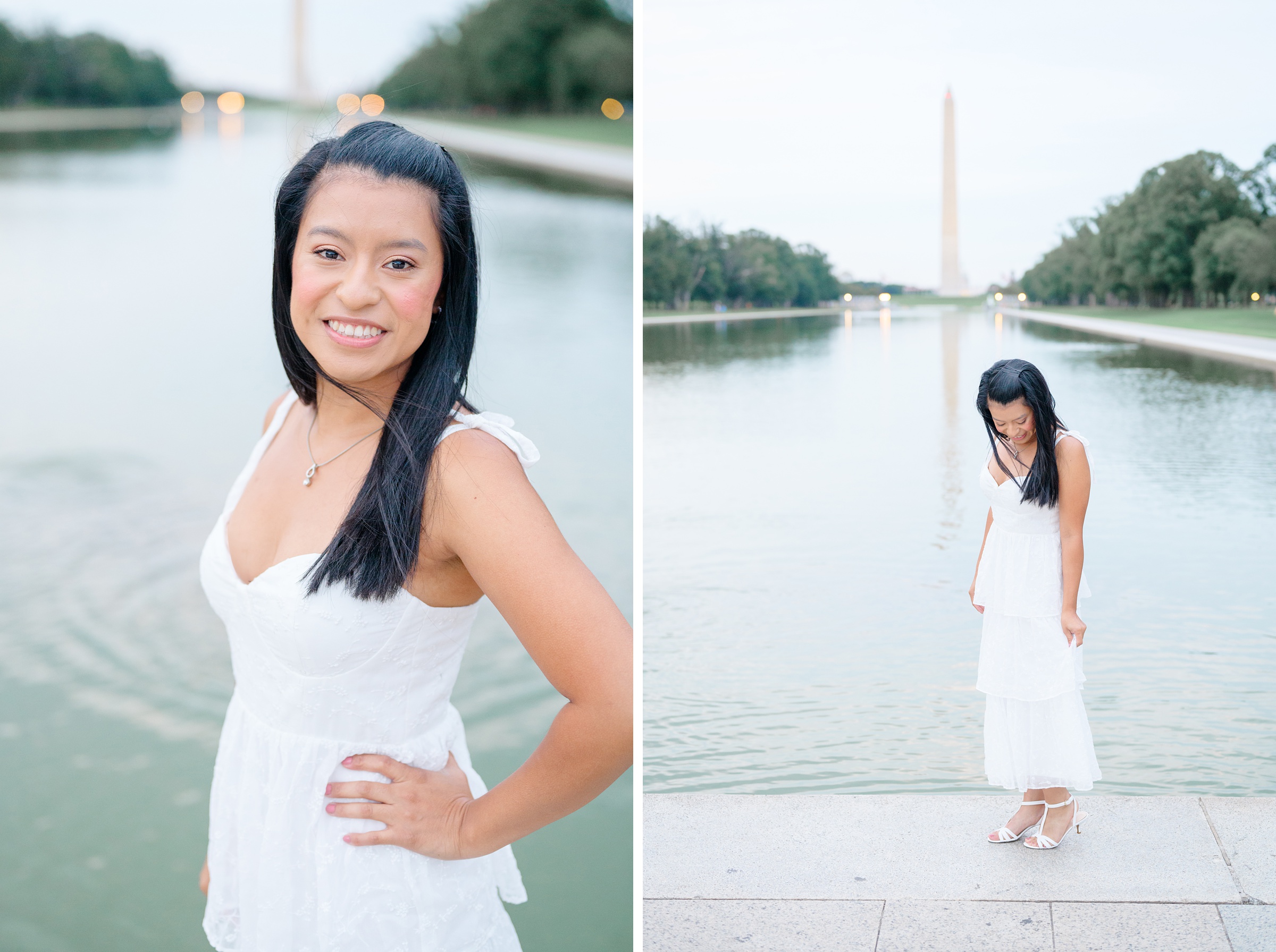 College graduation portrait session at the DC War Memorial in Washington, D.C. photographed by Baltimore Grad Photographer Cait Kramer.