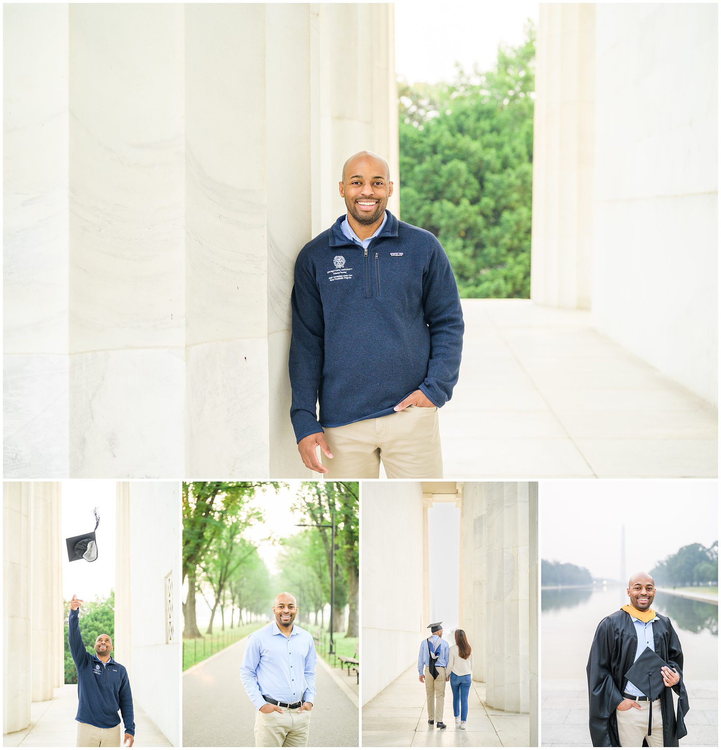 Brand and Christine's Graduation Photos on the National Mall photographed by Baltimore Photographer Cait Kramer