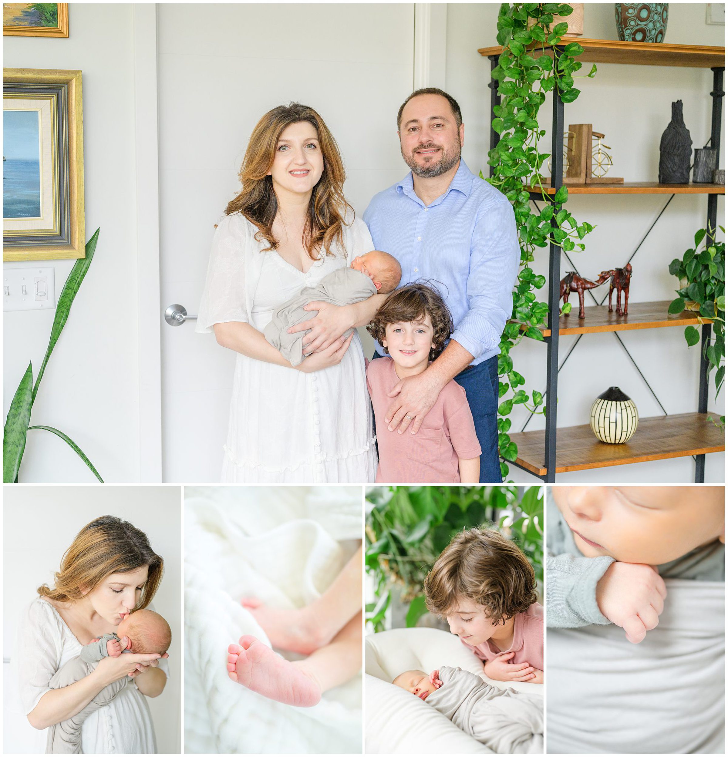 In-home newborn and family portrait session in Washington, D.C. photographed by Lifestyle Newborn Photographer Cait Kramer Photography.