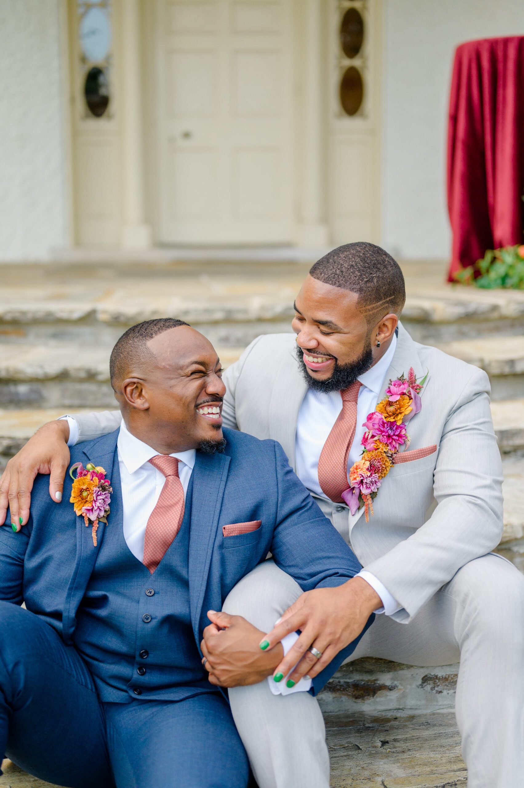 Colorful styled shoot at Rust Manor House photographed by Queer Affirming Wedding Photographer in Baltimore Cait Kramer.