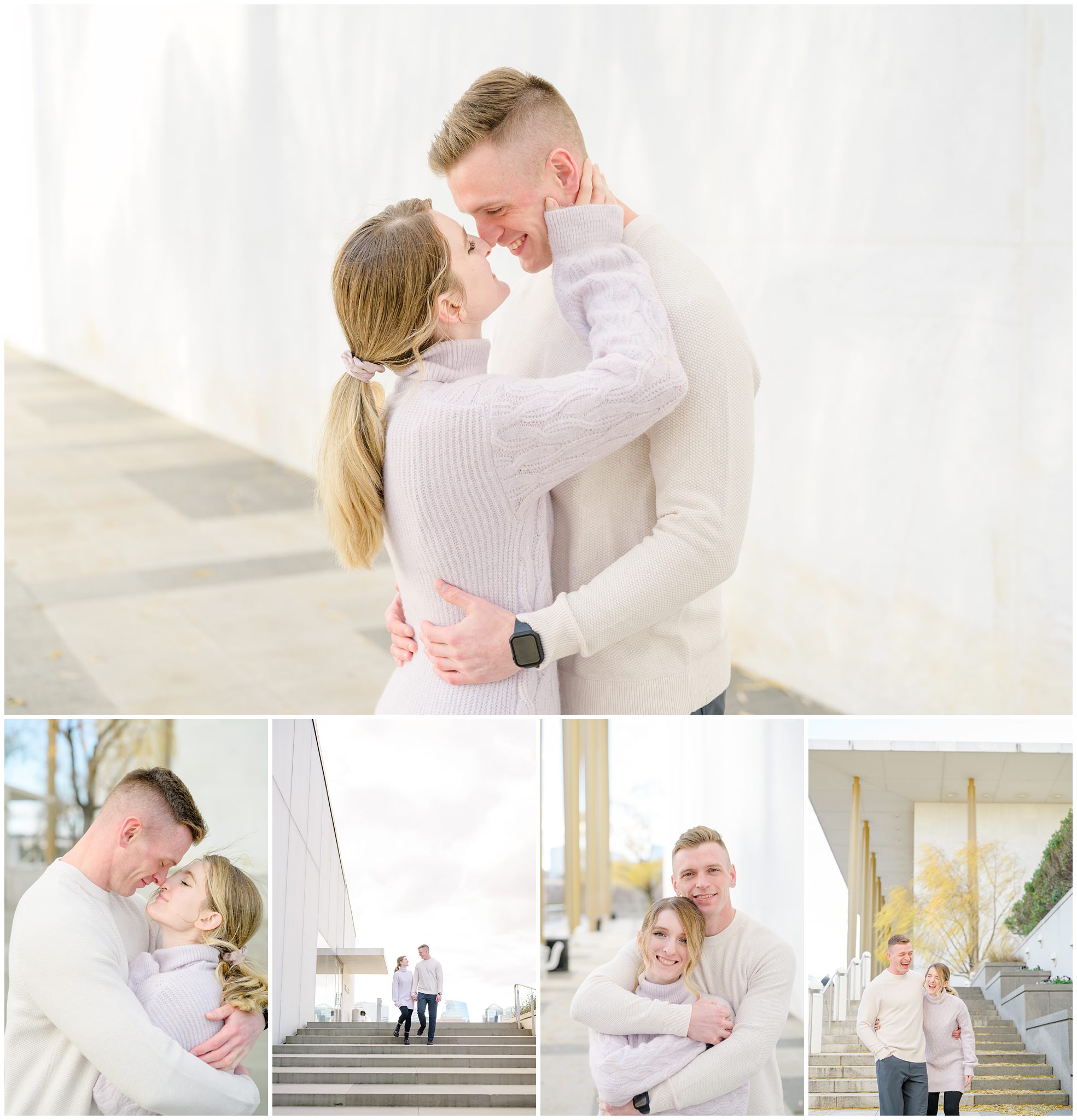 Engaged couple at the Kennedy Center for their summer engagement session Washington, D.C. photographed by Baltimore Wedding Photographer Cait Kramer Photography