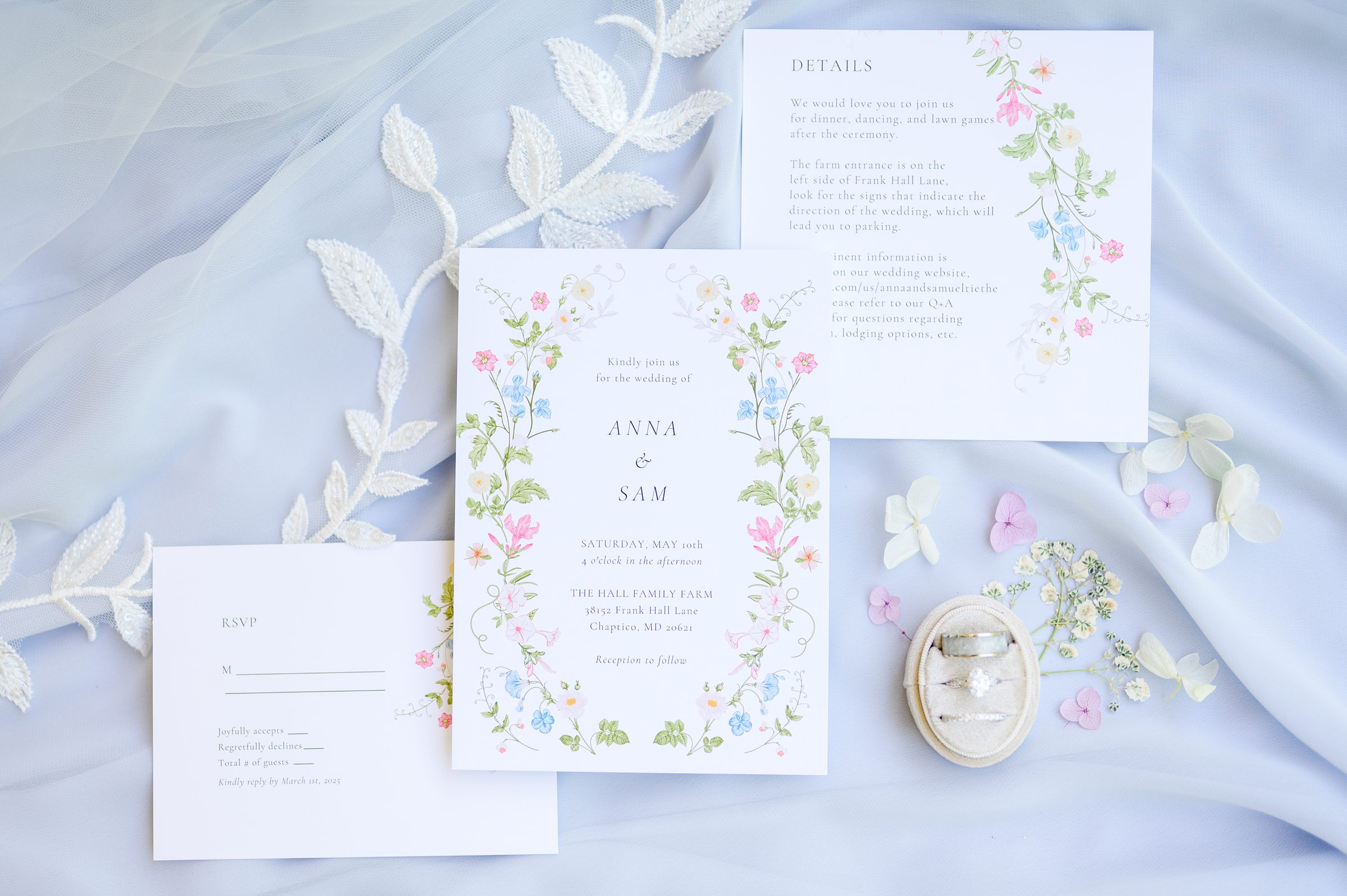 Pastel private estate wedding in Southern Maryland photographed by Baltimore Wedding Photographer Cait Kramer.