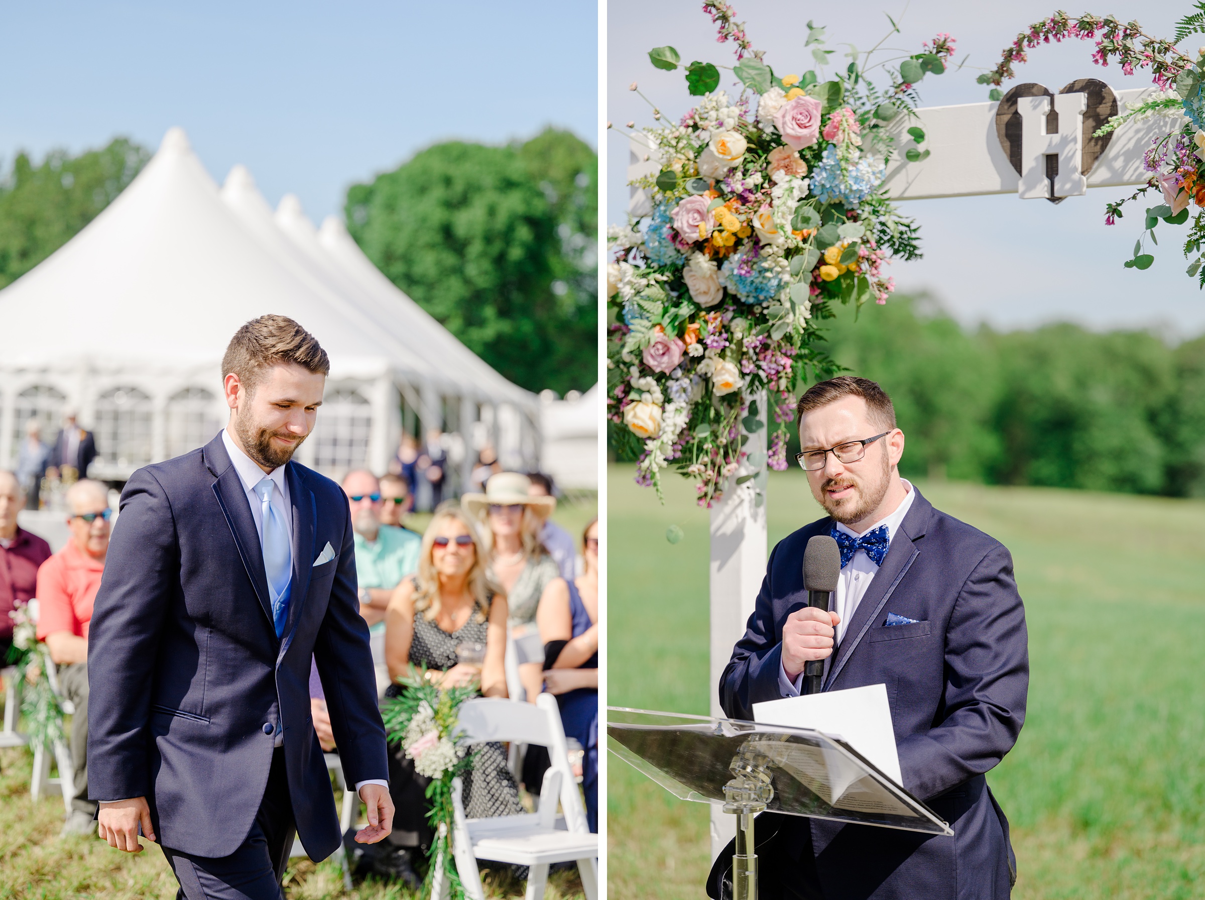 Pastel private estate wedding in Southern Maryland photographed by Baltimore Wedding Photographer Cait Kramer.