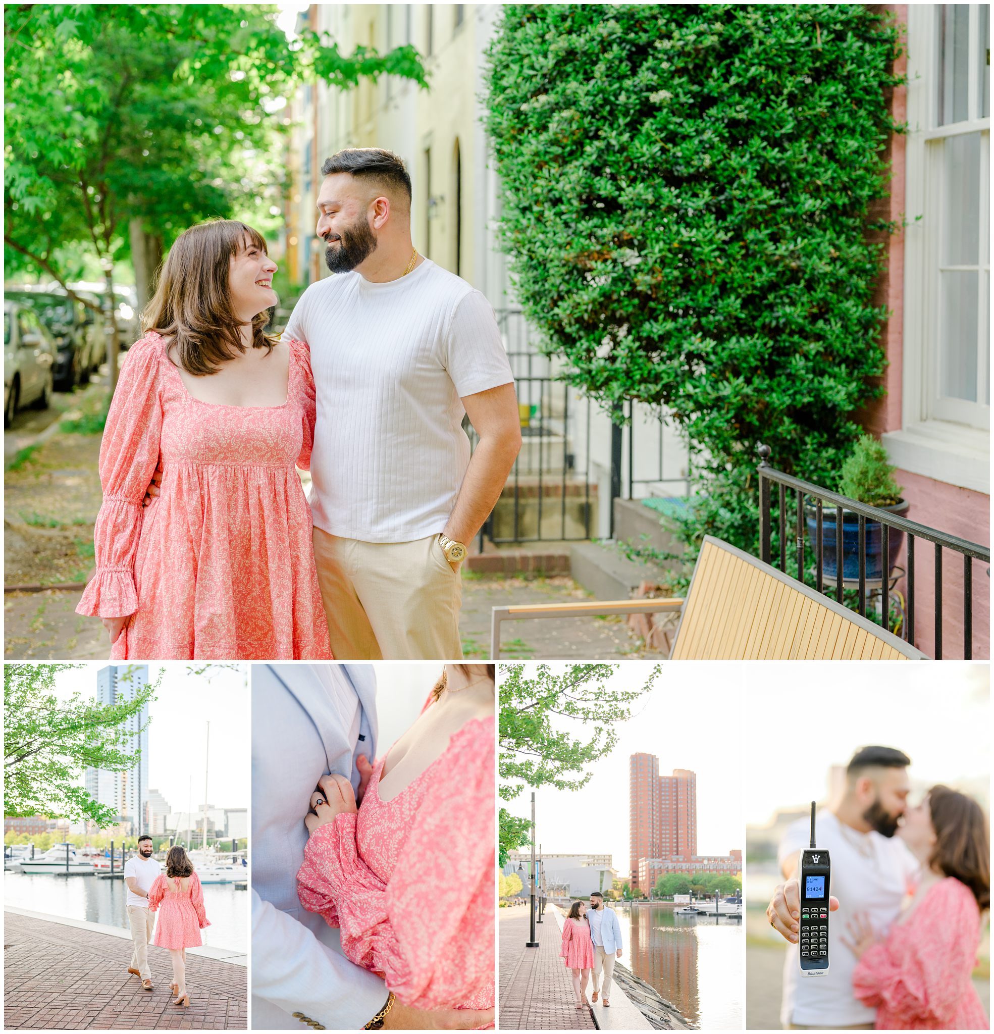 Federal Hill and Inner Harbor Engagement Photos photographed by Baltimore Wedding Photographer Cait Kramer.