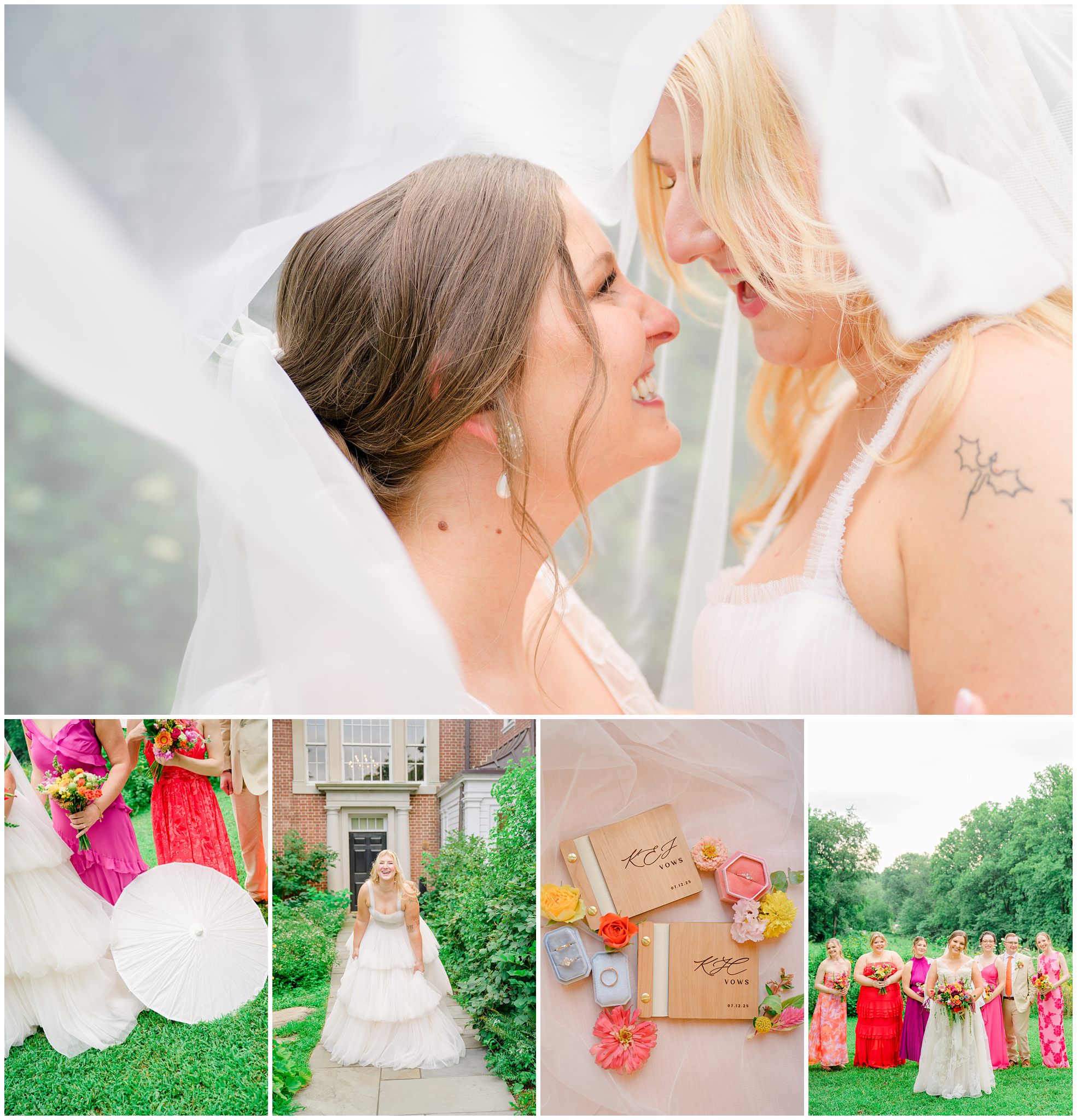 Kara and Kendall's vibrant summer wedding at the Woodend Nature Sanctuary photographed by Baltimore Wedding Photographer Cait Kramer.